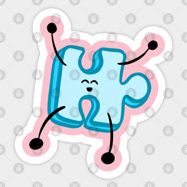 Lil Blue II Jigsaw Puzzle Jumping Character Sticker by Squeeb Creative